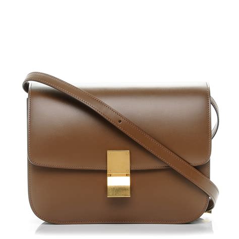 celine box camel|Medium Classic bag in box calfskin .